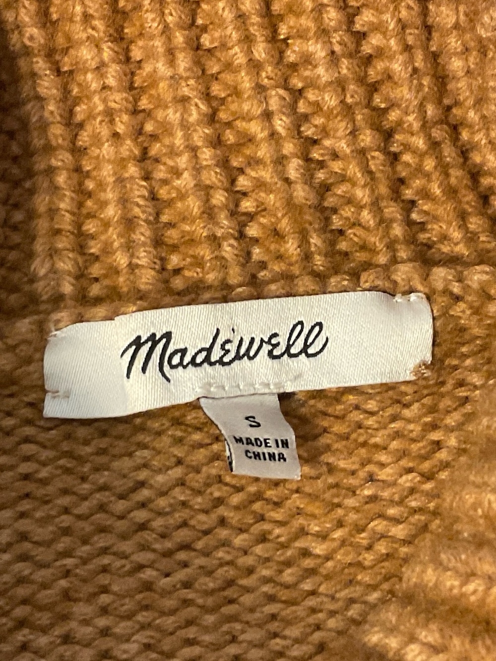 Madewell Sadler Turtleneck Sweater-Heather Camel Brown-Women’s Size Small - Picture 6 of 12